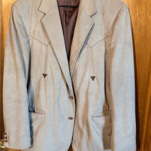 Brad Whitney Vintage Tan and Brown Suede Western Darts Jacket.